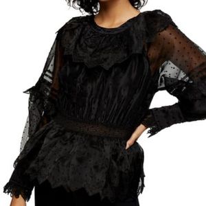 Topshop Dobby Shirred Waist Blouse $75